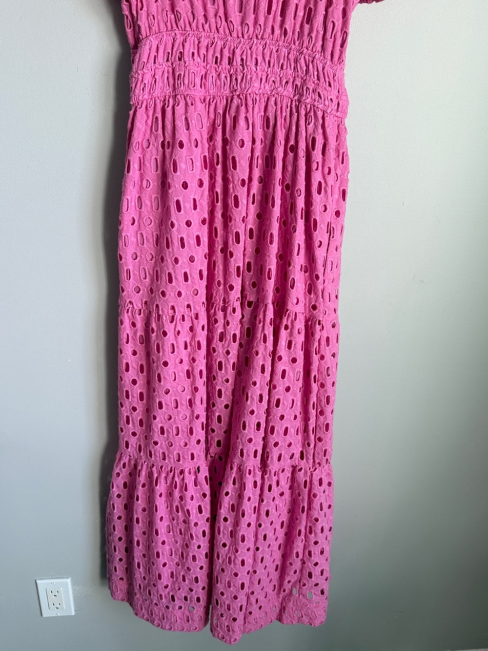 Anthropologie Somerset Maxi Dress Eyelet Edition PINK Large - Picture 8 of 12